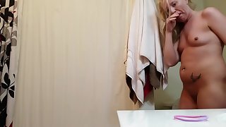 HD Blond GF Hidden Cam Bathroom Shower Spy Low-spirited Epigrammatic Tits Milf Voyeur 3-26